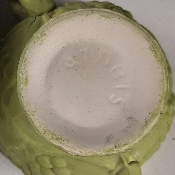 Arnels Vintage Creamer & Sugar Cup Grape Design Green Pottery - Picture 5 of 11